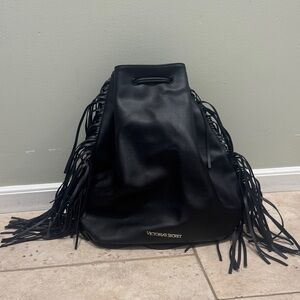Victoria's Secret Black Fringe Bag